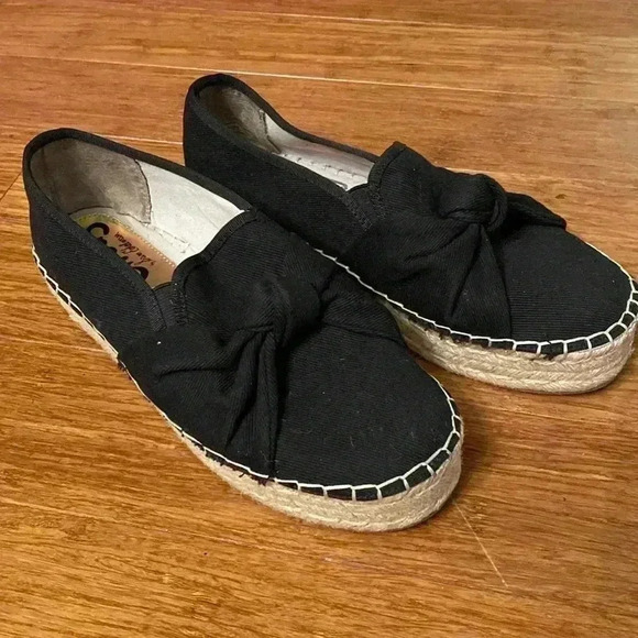 Circus by Sam Edelman black espadrille - size 10 - front bow - great condition - Picture 1 of 5